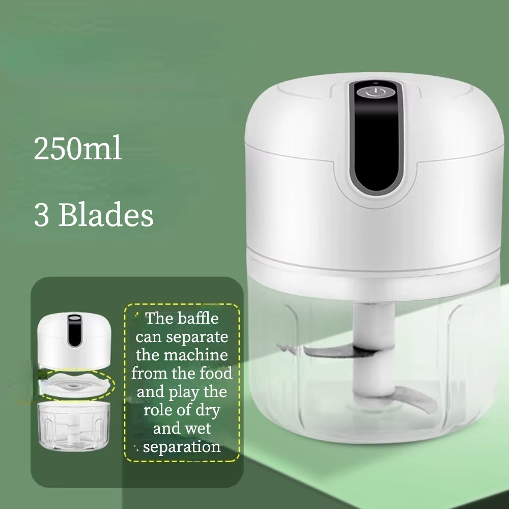 Effortlessly Chop Garlic, Vegetables, and Meat with Our Portable Electric Garlic Masher - USB Rechargeable and Compact Design!