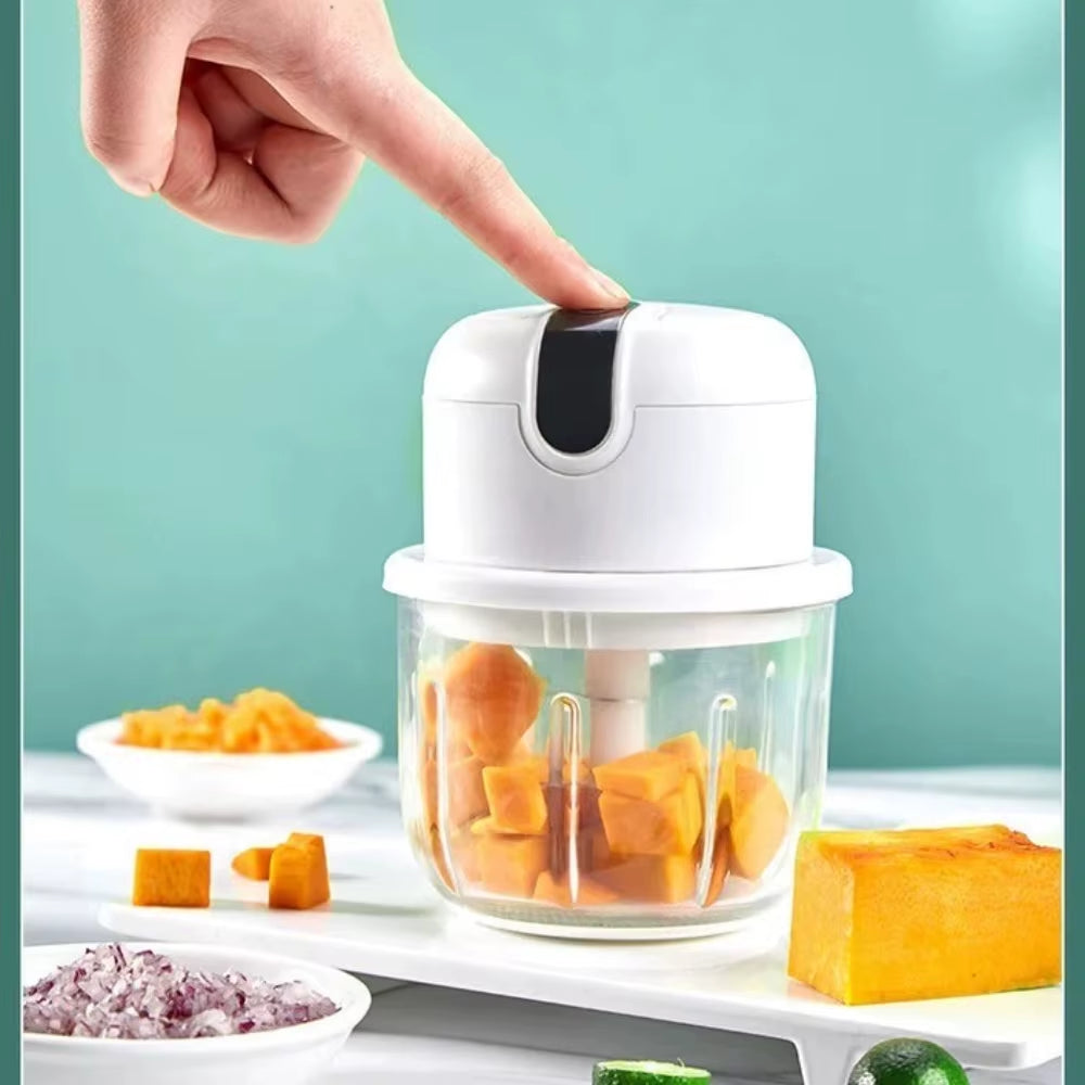 Effortlessly Chop Garlic, Vegetables, and Meat with Our Portable Electric Garlic Masher - USB Rechargeable and Compact Design!