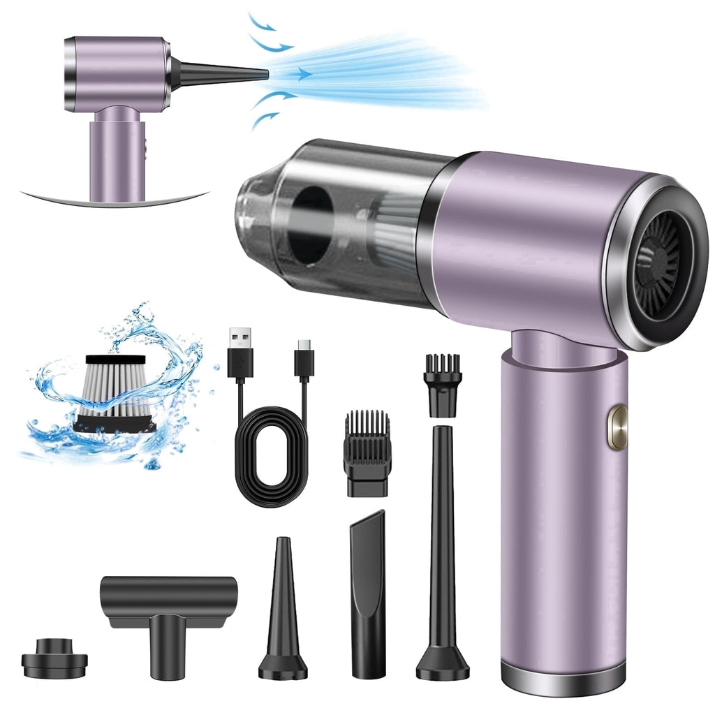 Cordless Handheld Vacuum Cleaner, 12000PA Powerful Sutions Car Vacuum, 2 Adjustable Speeds Lightweight Mini Vacuum for Car, Keyboard, Purple