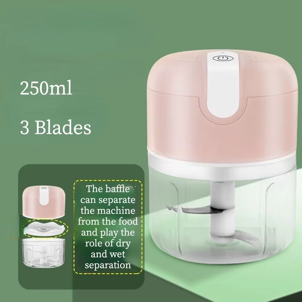 Effortlessly Chop Garlic, Vegetables, and Meat with Our Portable Electric Garlic Masher - USB Rechargeable and Compact Design!