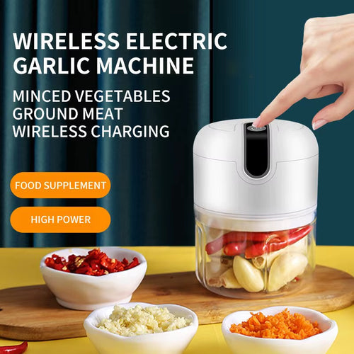 Effortlessly Chop Garlic, Vegetables, and Meat with Our Portable Electric Garlic Masher - USB Rechargeable and Compact Design!