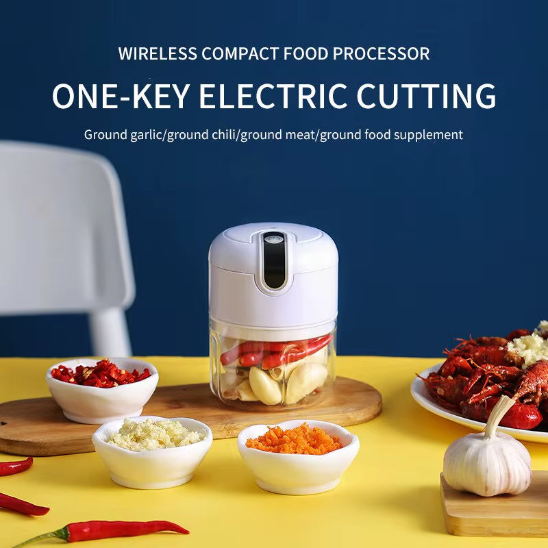 Effortlessly Chop Garlic, Vegetables, and Meat with Our Portable Electric Garlic Masher - USB Rechargeable and Compact Design!